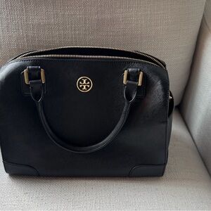 Tory Burch Black and Gold Satchel